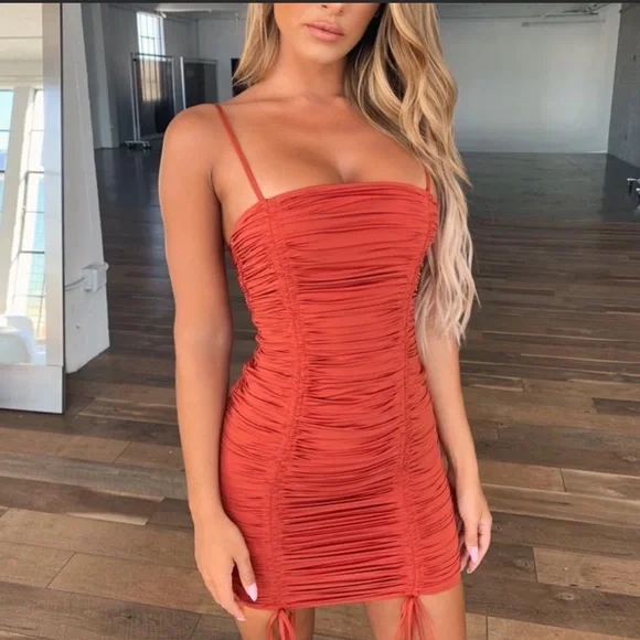 tiger mist orange dress Tiger Mist Caldo Dress